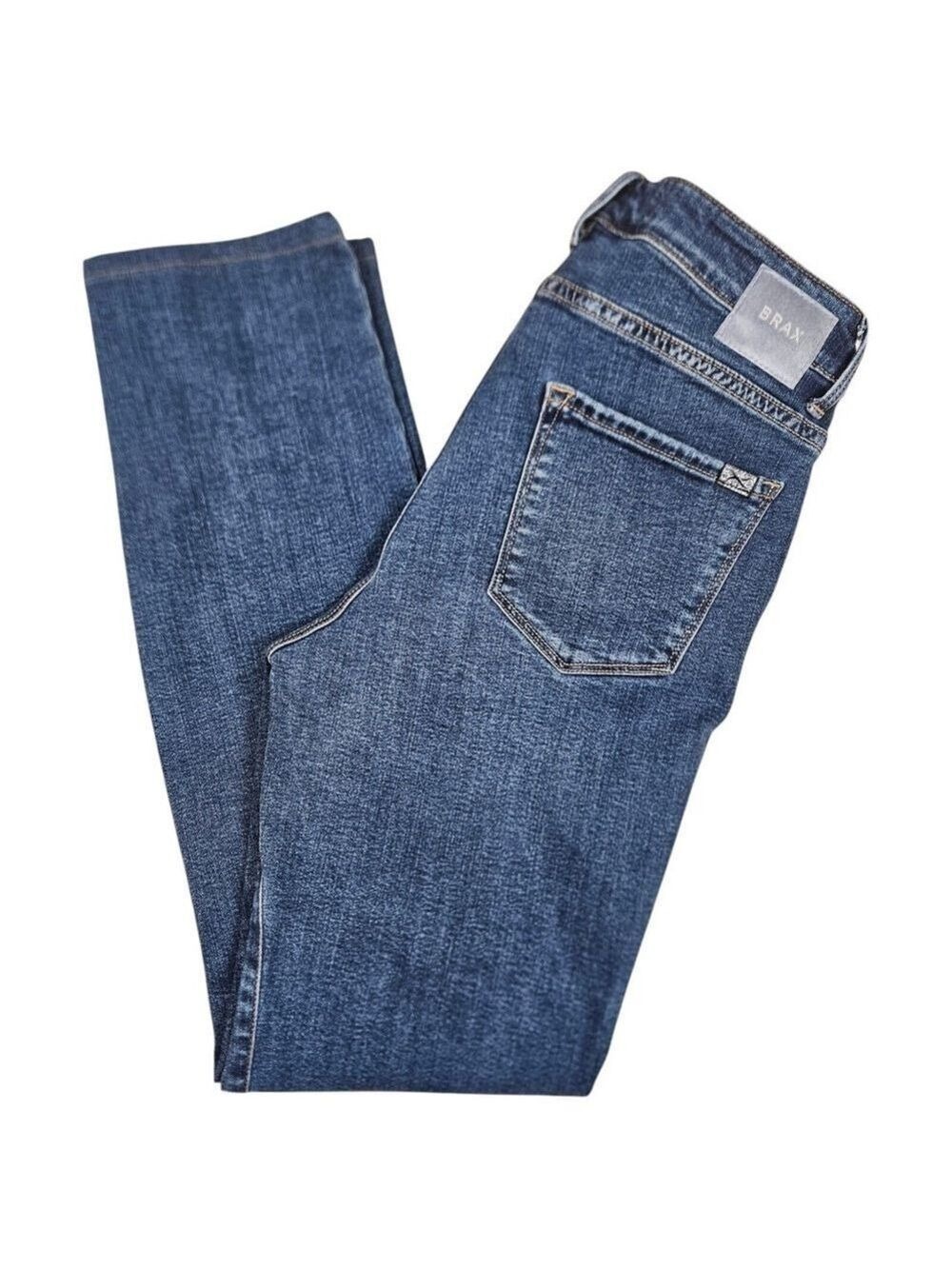 Brax Women’s Shakira Skinny Jeans Size 27 Mid-Rise Blue Denim